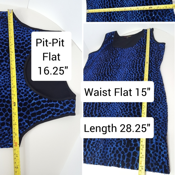 NEW Candy Couture🌺Slimfit Dress Leopard Blue Sequin Velvet - Picture 5 of 9